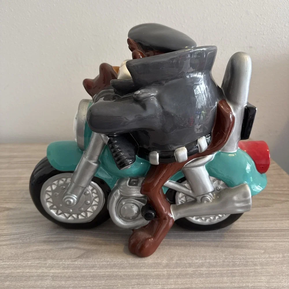 Warner Bros Store Taz on Motorcycle Cookie Jar Vintage Collectible